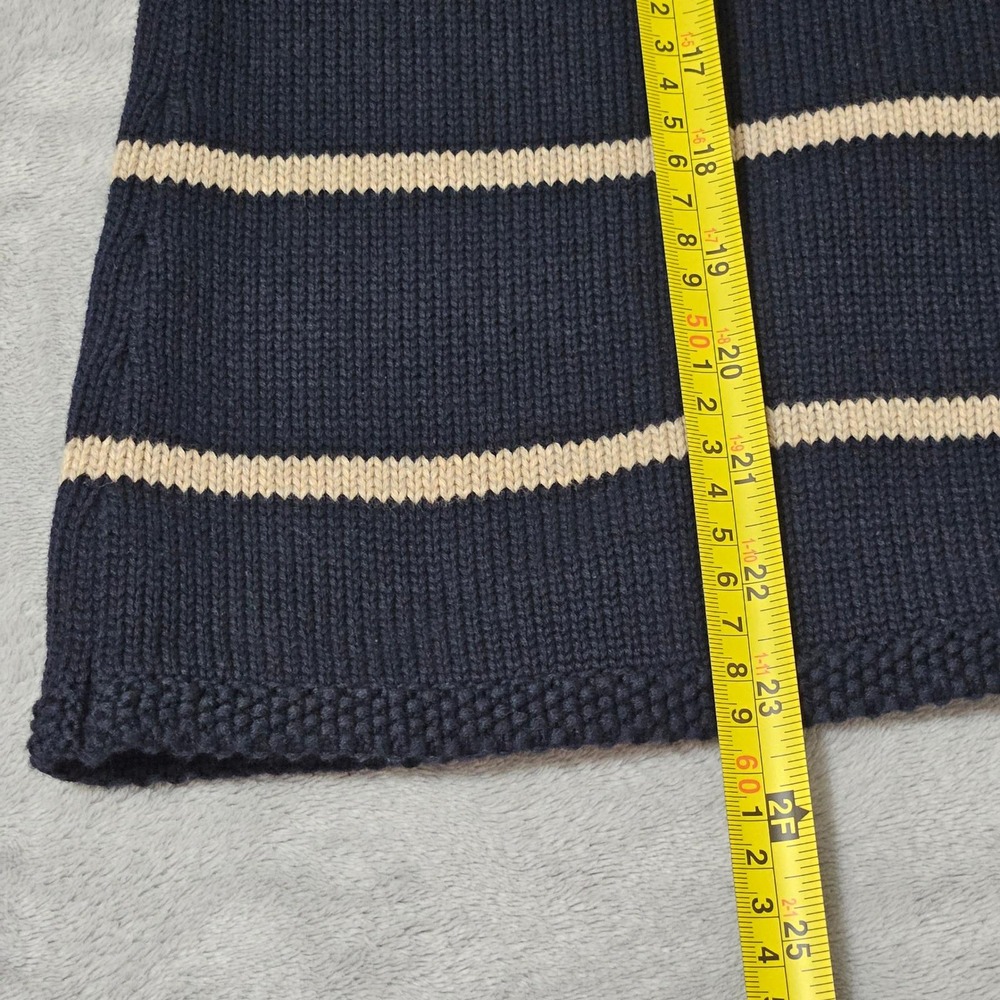 Y2K Casual Corner Navy Star Stripe Knit Sweater Coastal Nautical Old Money Large - Picture 7 of 9